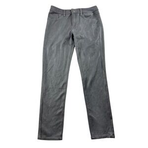 Bianco Jeans Coated Skinny Pants Women 28 Gray Snakeskin Stretch Clubwear Edgy